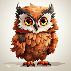 Obraz premium Watercolor Seraphina owl, clipart Illustration, Generative Ai
