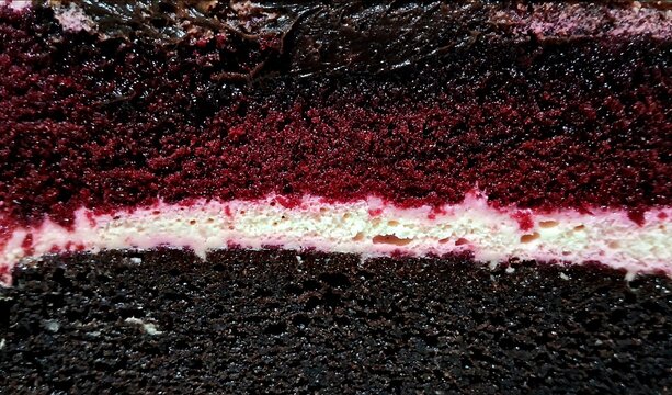 Black forest red velvet cake texture