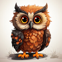 Fototapeta premium Watercolor Seraphina owl, clipart Illustration, Generative Ai