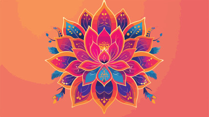 Colorful flower of the india icon Vector illustration