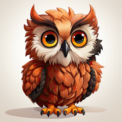 Fototapeta premium Watercolor Seraphina owl, clipart Illustration, Generative Ai
