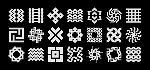 Collection of luxury line abstract shape logo vector