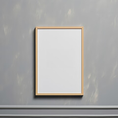 Sleek frame mockup in a bright minimalist interior, placed on a soft-hued wall with minimal distractions.