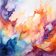  a mystical abstract watercolor painting with ethereal otherworl