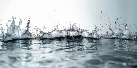 Vibrant Water Splashes on White Background - 4K HD Wallpaper
