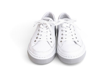 White sneakers isolated on white background.