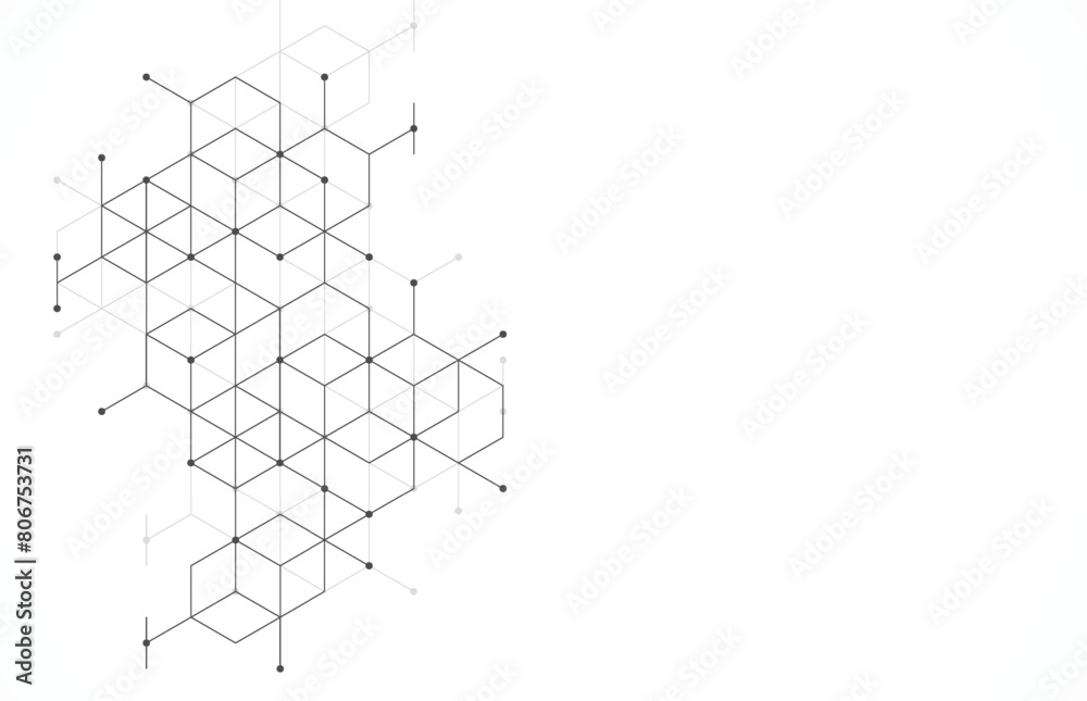 Aufkleber abstract geometric boxes pattern dot line connection background. modern technology with square mesh.