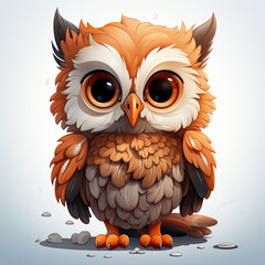 Watercolor Seraphina owl, clipart Illustration, Generative Ai