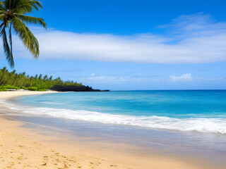 야자수가 있는 하와이 바다