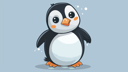 Cute Penguin cartoon Vector illustration. Vector styl