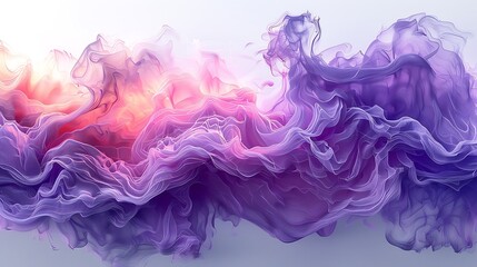 Fototapeta premium A digital abstract piece where smears of pastel lilac blend seamlessly into a white background, designed to resemble digital brush strokes for a modern, artistic expression.