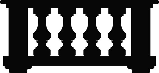 Silhouette illustration of Romeo and Juliet balcony isolated