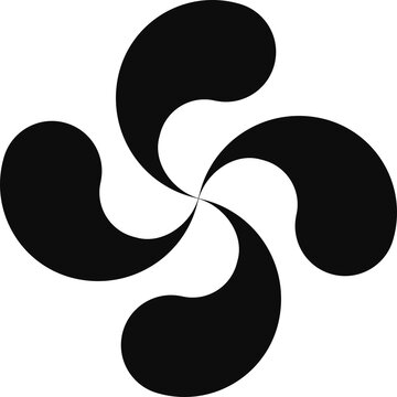 Lauburu hooked cross basque symbol isolated 
