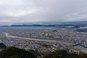 金華山展望台からの岐阜の街並み