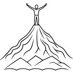 Man standing on a mountain vector illustration