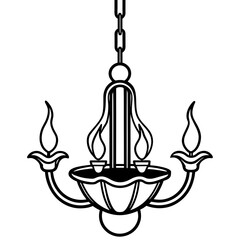 A beautiful chandelier vector illustration