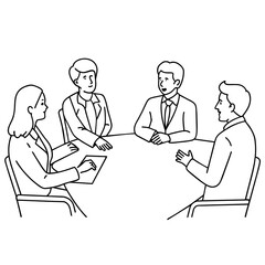 Fototapeta premium Office worker meeting vector illustration
