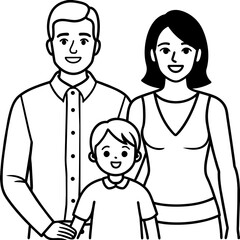 Family Line art vector Illustration