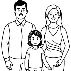 Family Line art vector Illustration