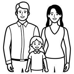 Family Line art vector Illustration