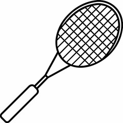 Badminton line art vector illustration