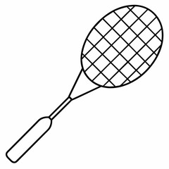 Badminton line art vector illustration