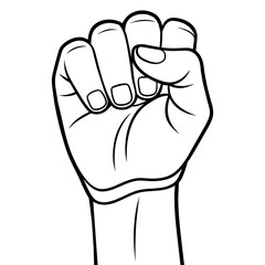 Hand Fist Line art vector illustration