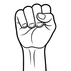 Hand Fist Line art vector illustration