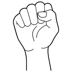 Hand Fist Line art vector illustration