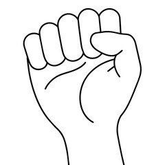Hand Fist Line art vector illustration