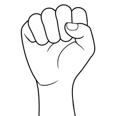 Hand Fist Line art vector illustration