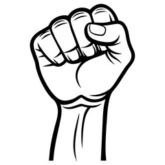 Hand Fist Line art vector illustration