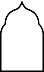 Arabic shapes, windows and arches. Traditional ornamental banner, frame. Muslim holidays, Ramadan Kareem. Modern eastern architecture. Vector illustration.