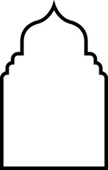 Arabic shapes, windows and arches. Traditional ornamental banner, frame. Muslim holidays, Ramadan Kareem. Modern eastern architecture. Vector illustration.