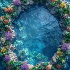 A beautiful underwater scene with a coral reef and crystal clear water.