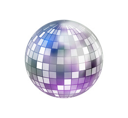 Disco ball vector in 3d style isolated on white background. Vector 3d disco ball background with stars and glitter. Music dance illustration.