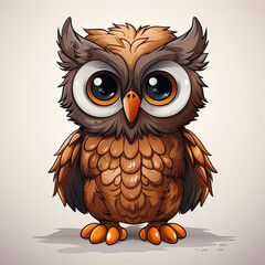 Naklejka premium Watercolor Apollo owl, clipart Illustration, Generative Ai