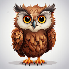 Obraz premium Watercolor Apollo owl, clipart Illustration, Generative Ai