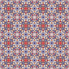 red turkish colorful embroidery tiles thai fabric textile seamless pattern carpet design