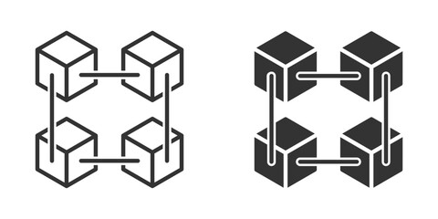 Blockchain icon isolated on a white background. Vector illustration.