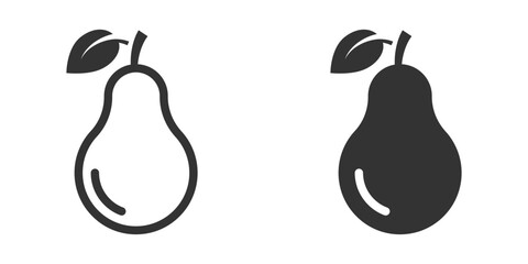 Pear icon isolated on a white background. Vector illustration.