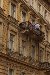 Fototapeta na wymiar Flag of Israel in a balcony