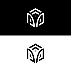 PP hexagon logo vector, hexagon home logo, real estate and construction logo, develop, natural, luxury, modern, finance logo, strong, suitable for your company.