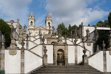 Baroque stairway to Bom Jesus do Monte sanctuary near Braga, Portugal