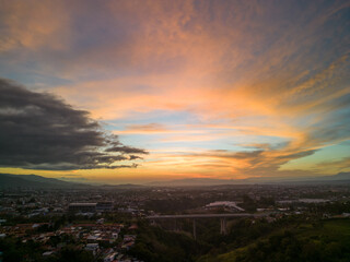 Scenic sunset view in San Jose, Costa Rica
