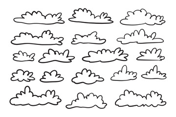 Doodle line cloud hand drawn in the sky