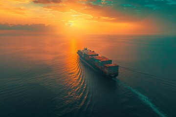 Sea-bound Cargo Transport. Global Maritime Logistics with Ship and Containers