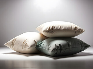 A captivating image of pillows isolated on a white texture background 