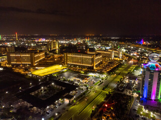 Fototapeta na wymiar Aerial view of Kissimmee, Florida cityscape at night