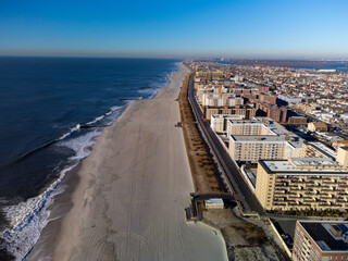 Aerial view of Long Beach, New York waterfront